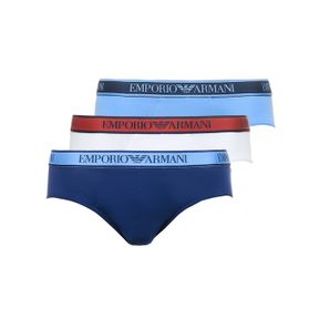 Фото Набор мужских трусов брифов 3в1 (темно-синий, голубой, белый) Emporio Armani 111734_4F717 20711