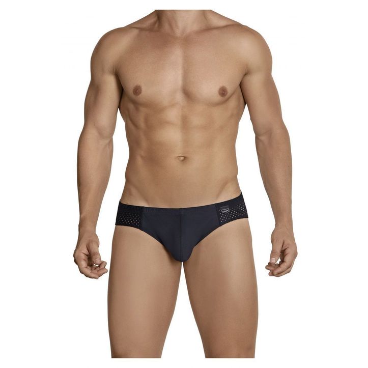 Мужские трусы слипы черные с прозрачной вставкой Clever Vespaciano Latin Brief 541711 