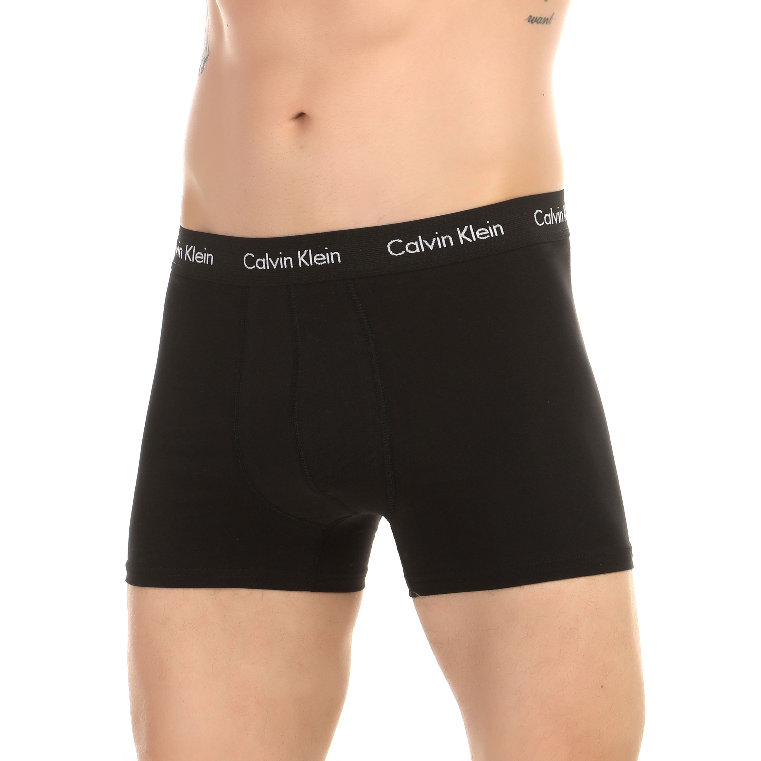 Мужские трусы боксеры набор 3в1 (темно-синие, серые, черные) Calvin Klein фото 2
