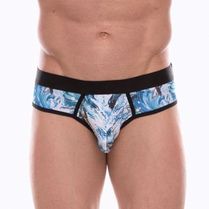Фото Мужские трусы брифы с голубым принтом Don Moris DM072221