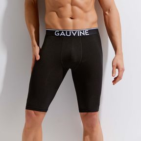 Фото Мужские трусы боксеры удлиненные черные GAUVINE 3016