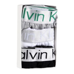 Фото Мужские трусы боксеры набор 3в1 (серые, белые, черные) Calvin Klein