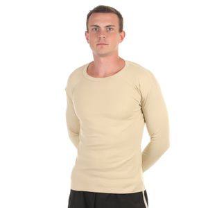 Фото Мужской лонгслив бежевый утепленный QianBA