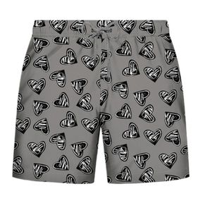 Фото Мужские шорты пляжные серые с принтом JOHN FRANK JFSSSW99-HEARTS