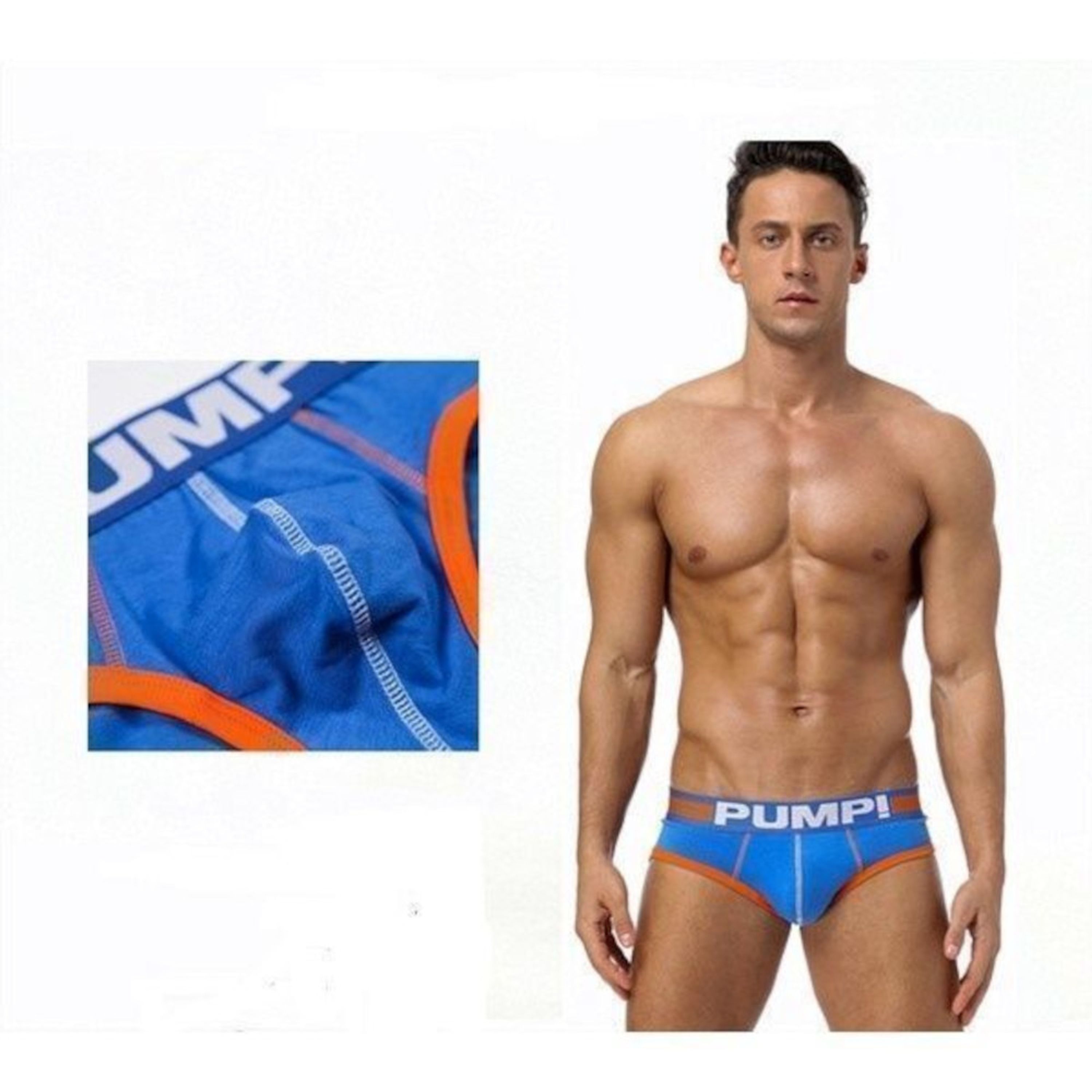 Мужские трусы брифы синие Pump Orange- Blue Brief H69-9 фото 6
