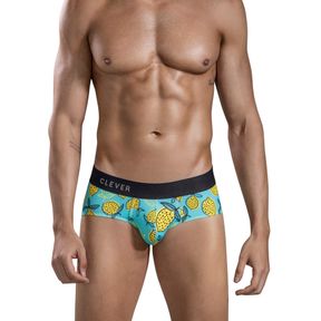 Фото Мужские трусы брифы голубые с принтом Clever Moda LEMONS CLASSIC BRIEF 168707