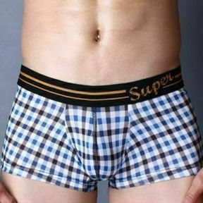 Фото Мужские трусы боксеры в клетку Superbody Blue Plaid Check