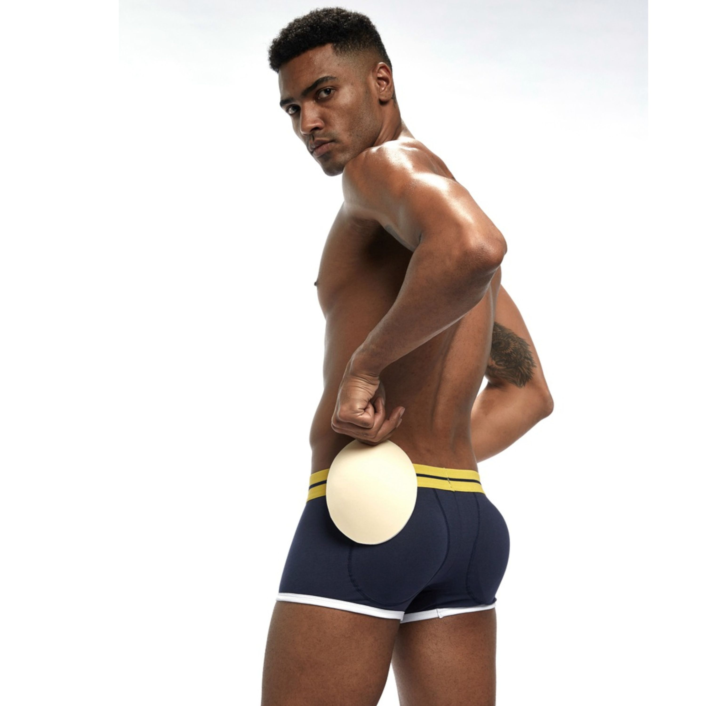 Мужские трусы боксеры темно-синие с push up JOCKMAIL JM6038-16 фото 2