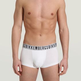 Фото Мужские трусы хипсы набор 3 в 1 белые с белой резинкой Bikkembergs BKK1UTR01TR0000