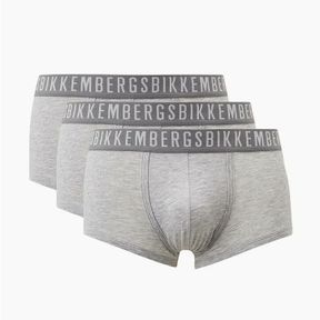 Фото Мужские трусы хипсы серые набор 3 в 1 Bikkembergs CLASSIC BKK1UTR02TR
