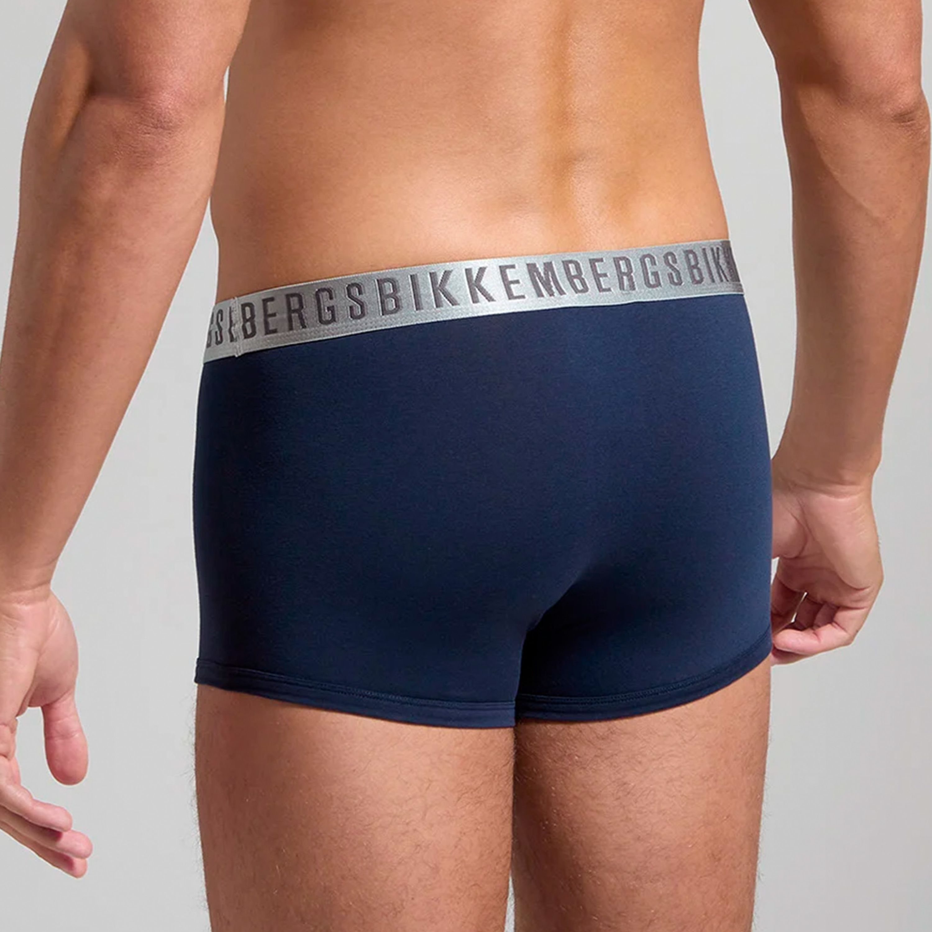 Мужские трусы боксеры темно-синие набор 2в1 Bikkembergs SILVER BKK1UTR11BI фото 3