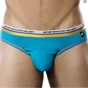 Фото Мужские трусы слипы голубые Andrew Christian Vibe Brief Teal  AC3-M086