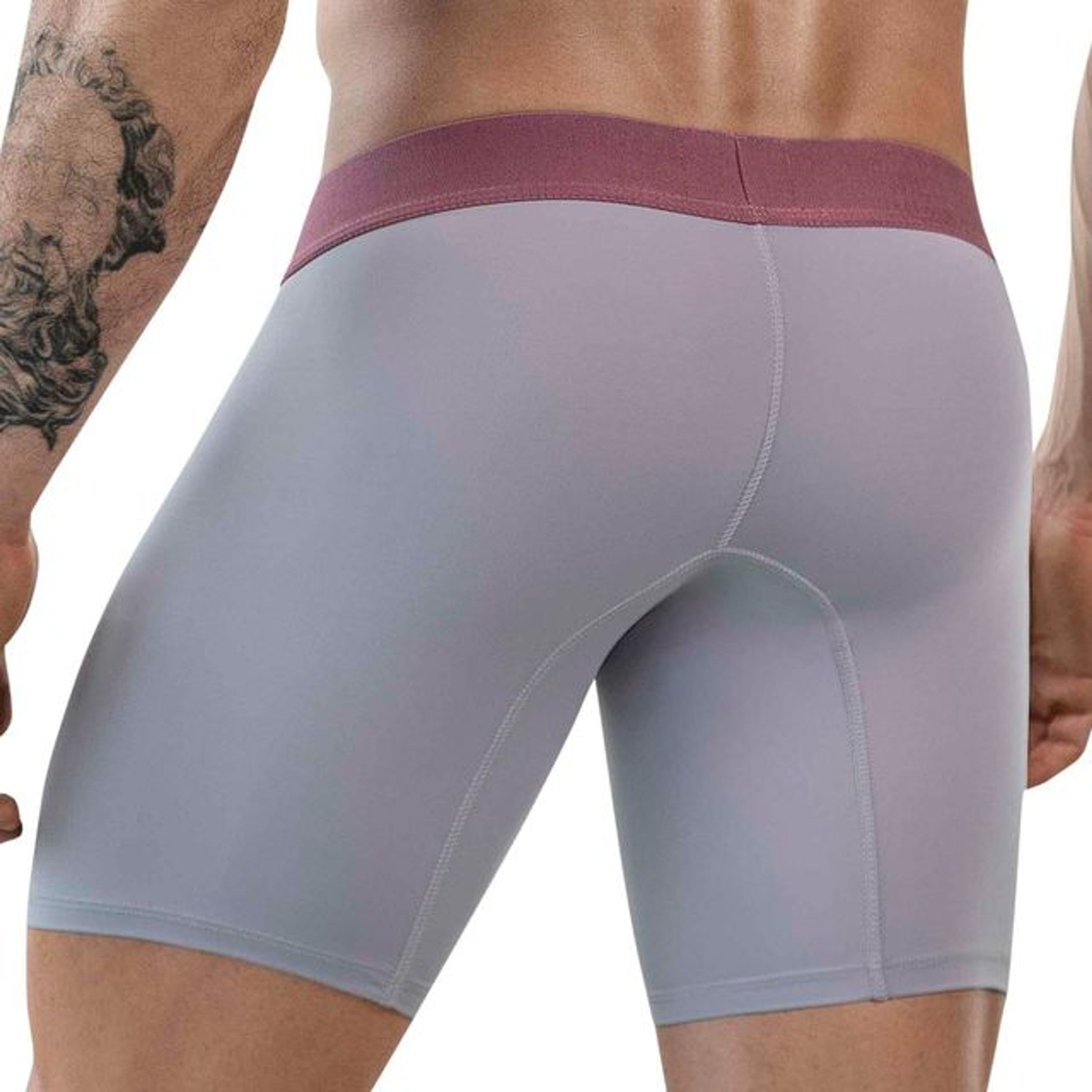 Мужские трусы боксеры серые удлиненные Clever Moda AUDAZ LONG BOXER 186812 фото 2