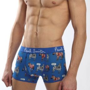 Фото Мужские трусы боксеры cиние с зеброй Paul Smith Blue