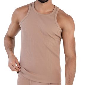 Фото Мужская майка коричневая Clever Moda SPIRIT TANK TOP 160615