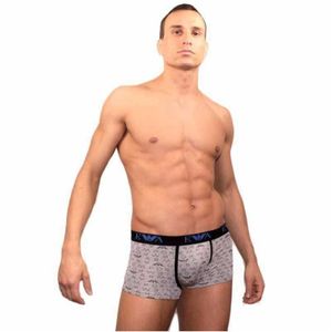 Фото Мужские трусы Emporio Armani боксеры серые с принтом