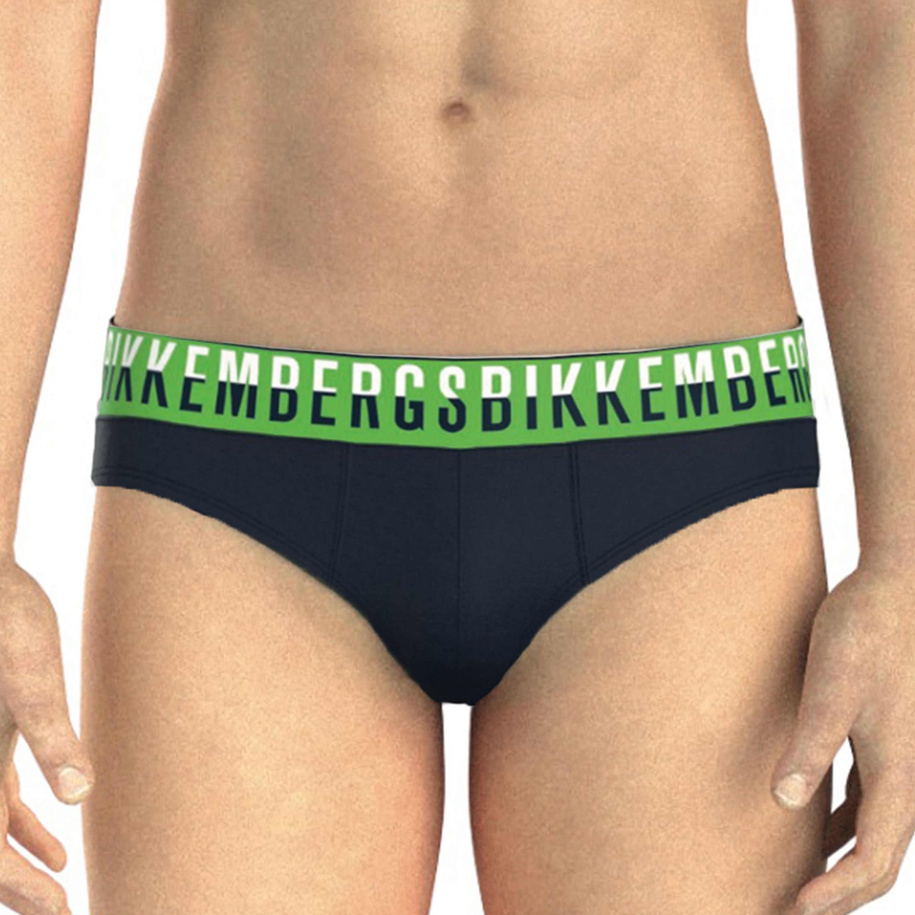 Мужские трусы брифы темно-синие набор 3в1 Bikkembergs BICOLOR BKK52USP27TR фото 2