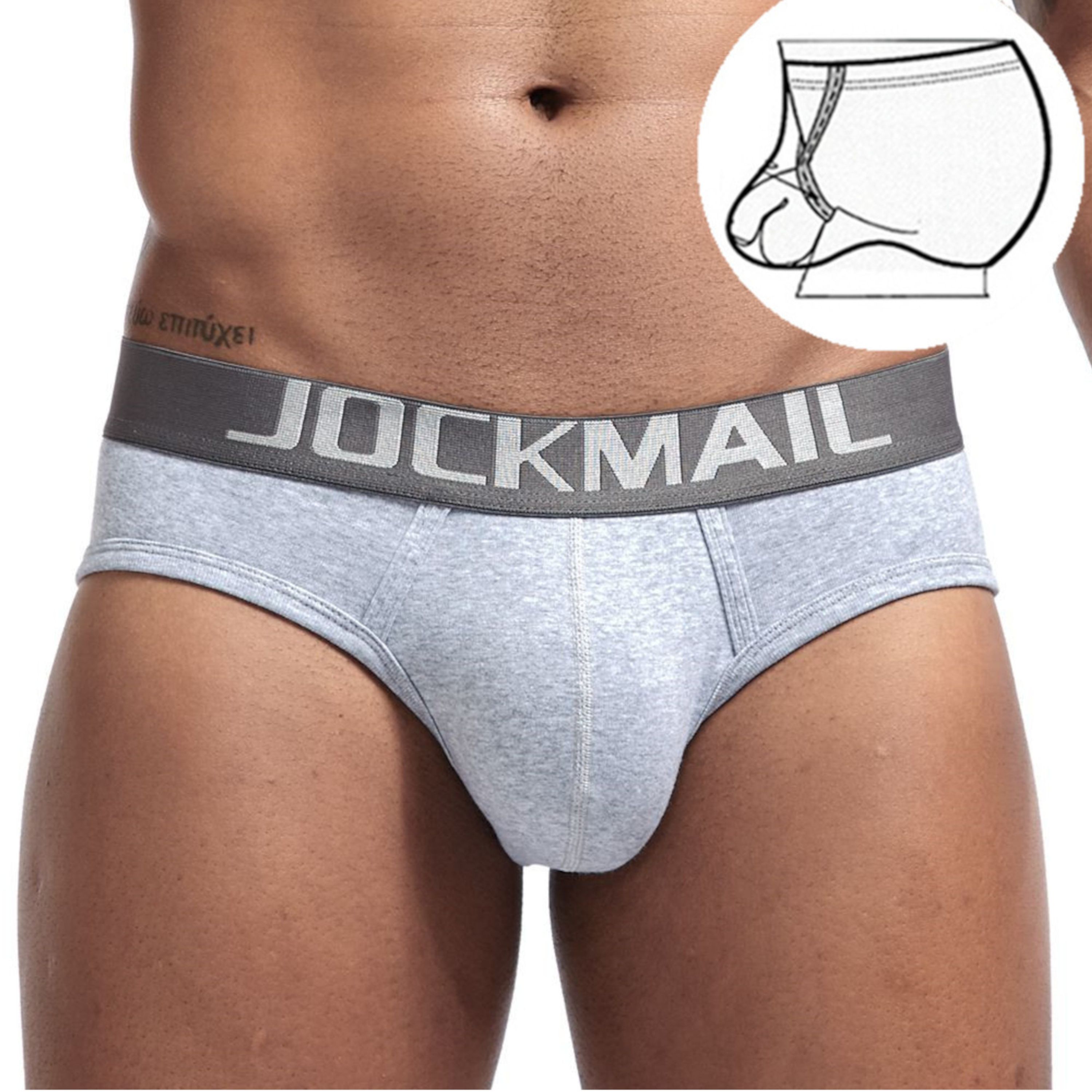 Мужские трусы брифы серые JOCKMAIL JM2031-3 фото 1