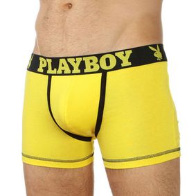 Фото Мужские трусы боксеры PLAYBOY Yellow BLACK 22823
