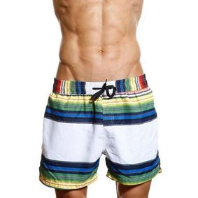 Фото Мужские пляжные шорты Super Dy белые в полоску №1