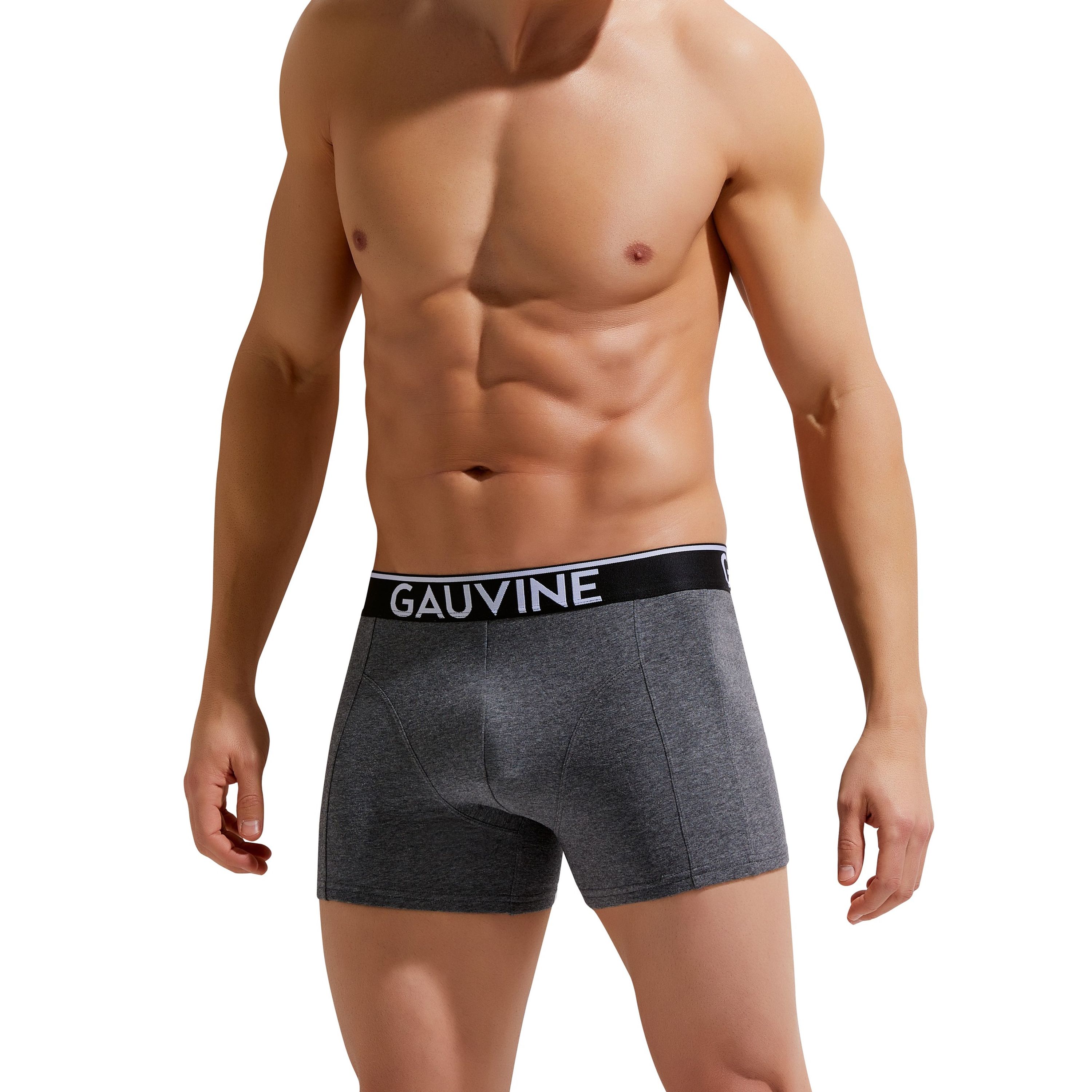 Мужские трусы боксеры темно-серые меланж GAUVINE 3011 фото 3