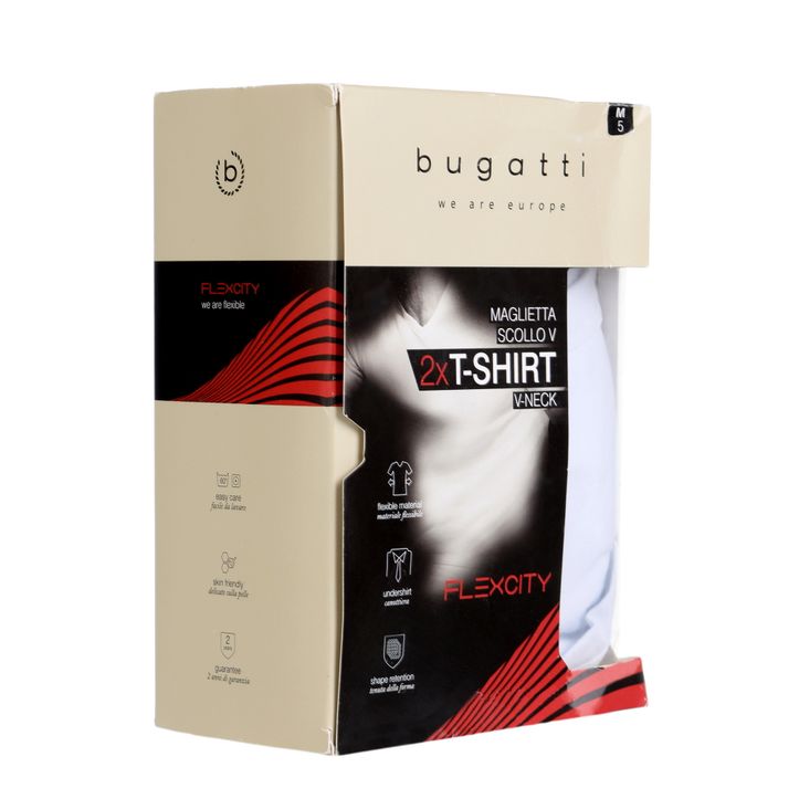 Мужская футболка белая набор 2в1 BUGATTI 50096/6061 110 