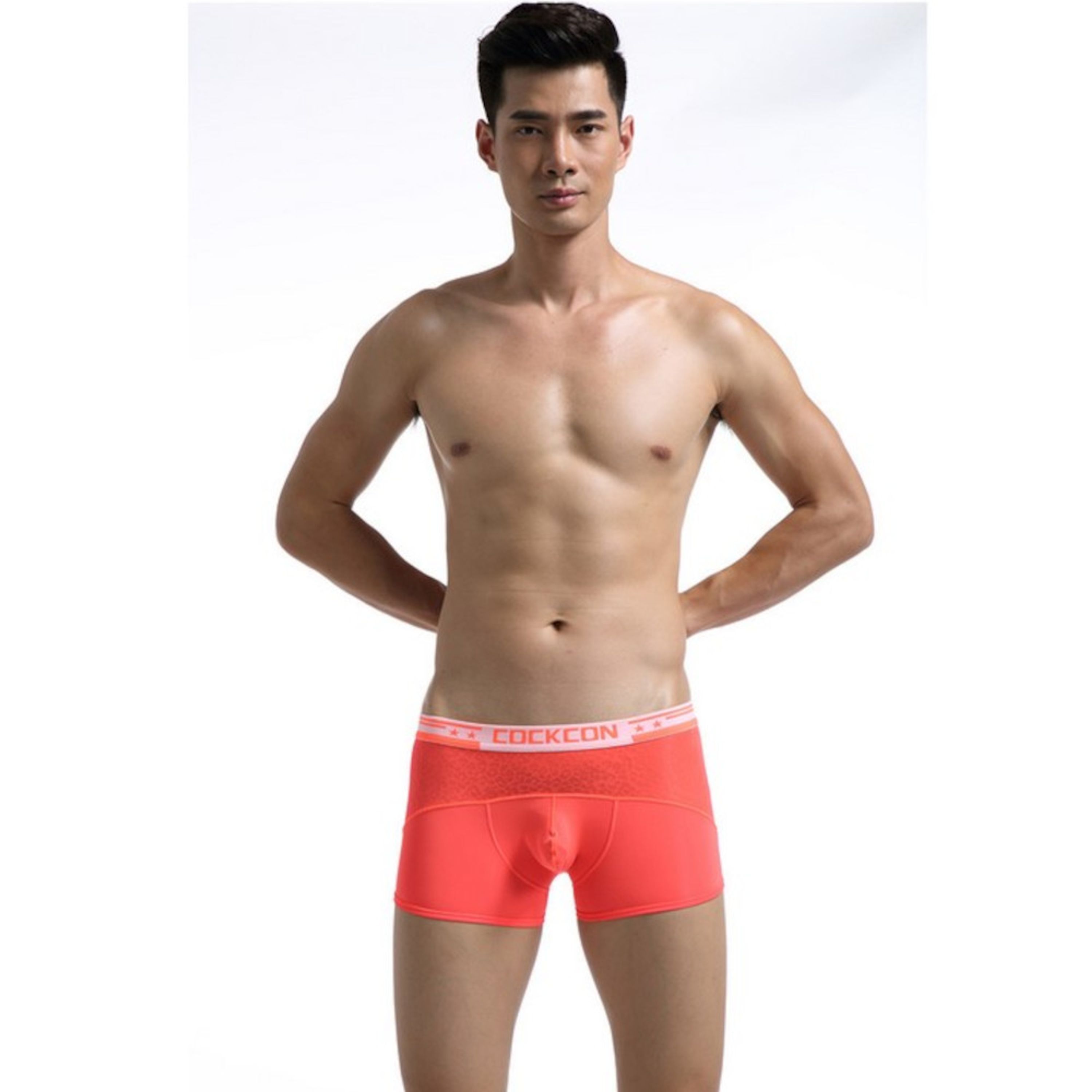 Мужские трусы боксеры оранжевые Cockon intimate lace Boxers 862 фото 1