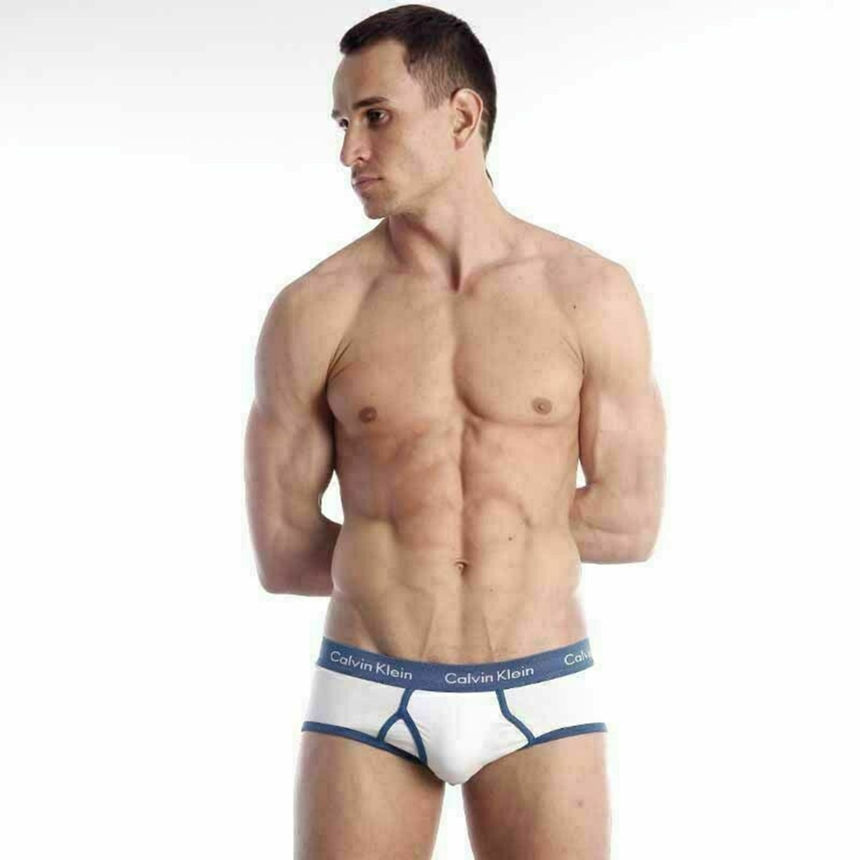  Мужские трусы брифы Calvin Klein 365 White Blue Brief фото 1