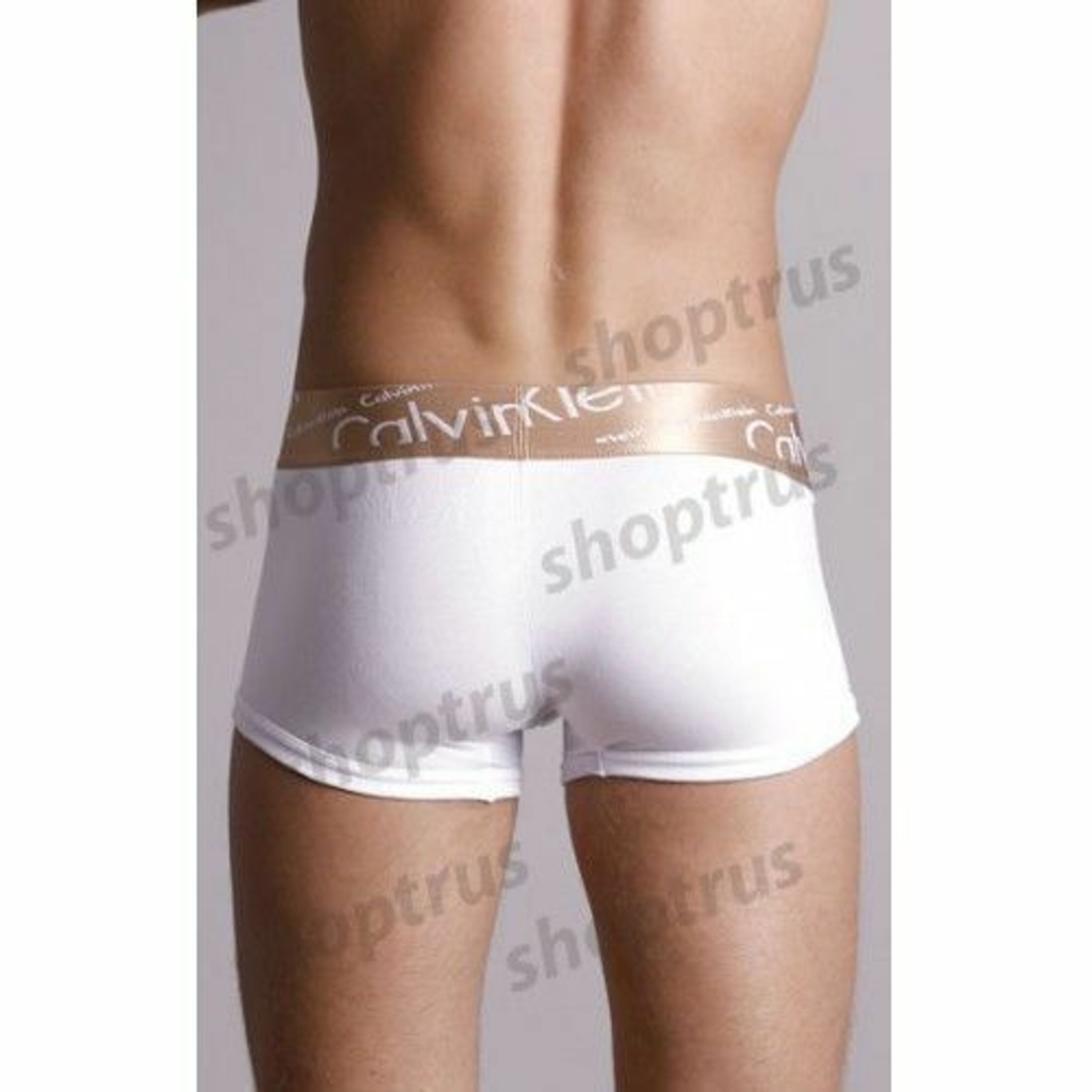 Мужские трусы боксеры косые буквы белые Calvin Klein Boxer Bronze White фото 2