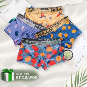 Фото Набор мужских трусов боксеров 4в1 + ПОДАРОК ROMEO ROSSI RR6111-01