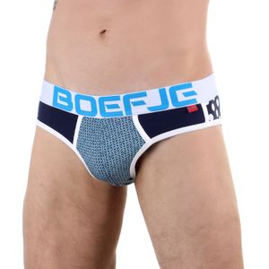Фото Мужские трусы слипы темно-синие с узором Boefje