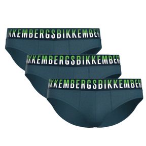 Фото Мужские трусы брифы синие набор 3в1 Bikkembergs BICOLOR BKK52USP27TR