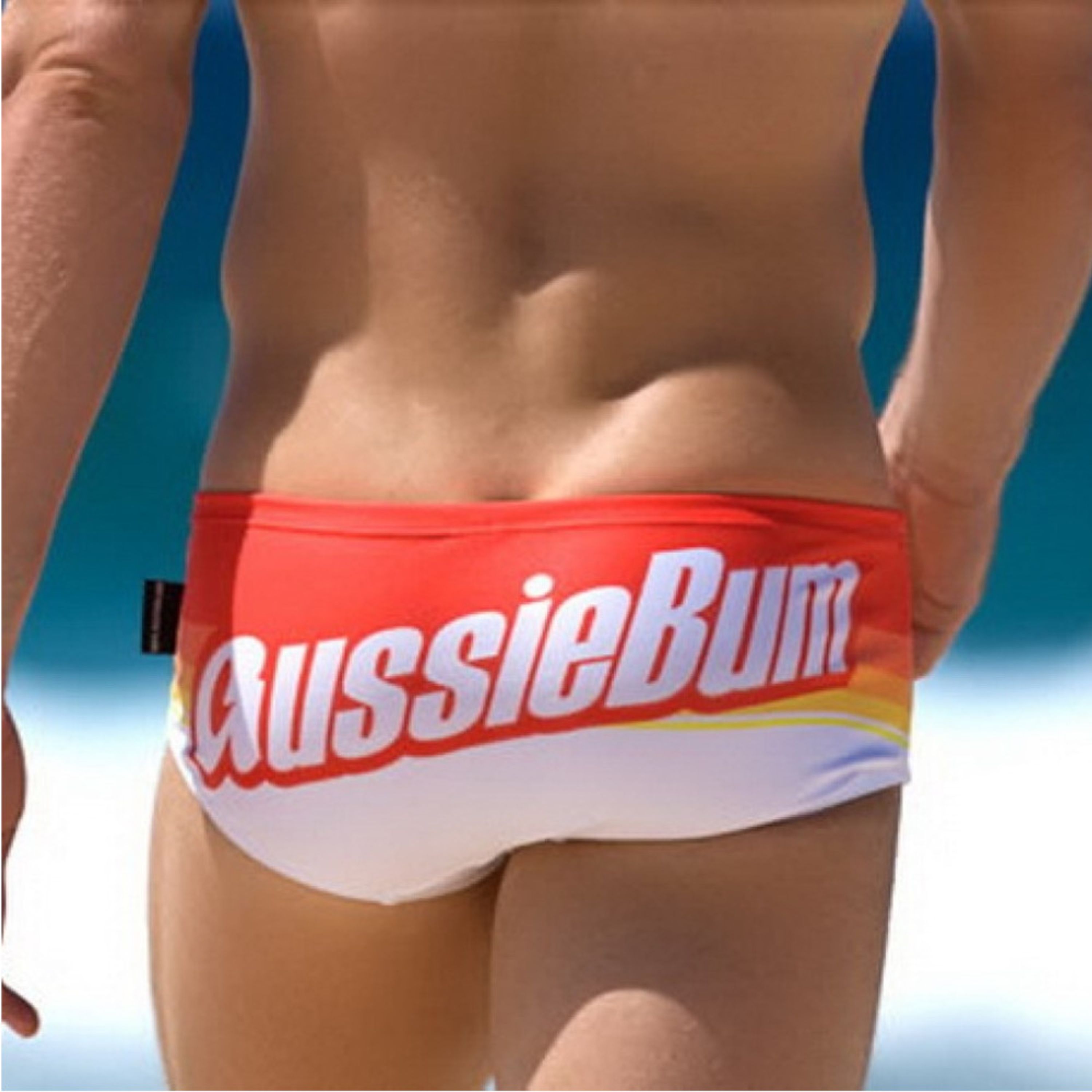 Мужские плавки бело-оранжевые AussieBum 6622-7 фото 2