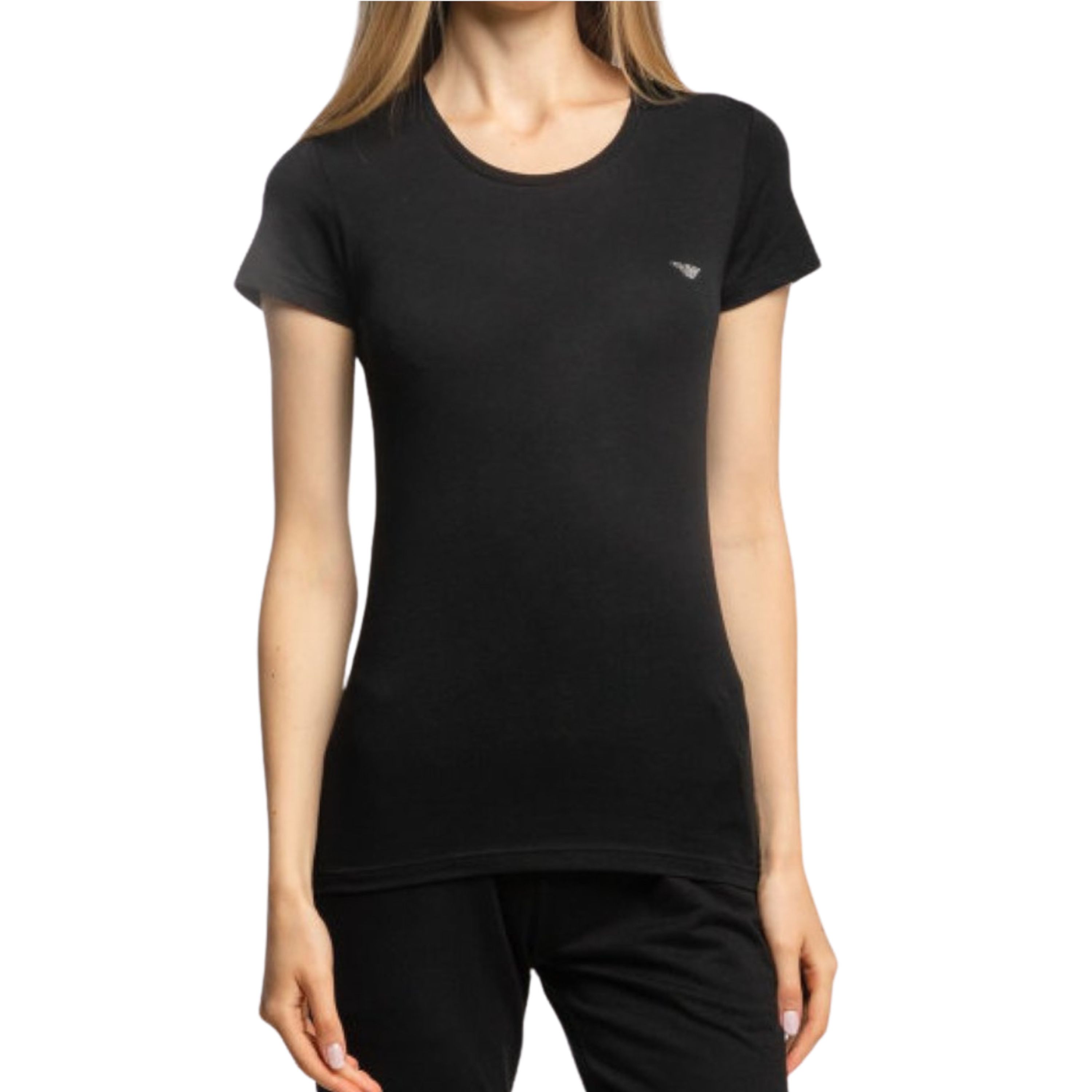 Женская футболка черная Emporio Armani 163139_CC318 00020 фото 1