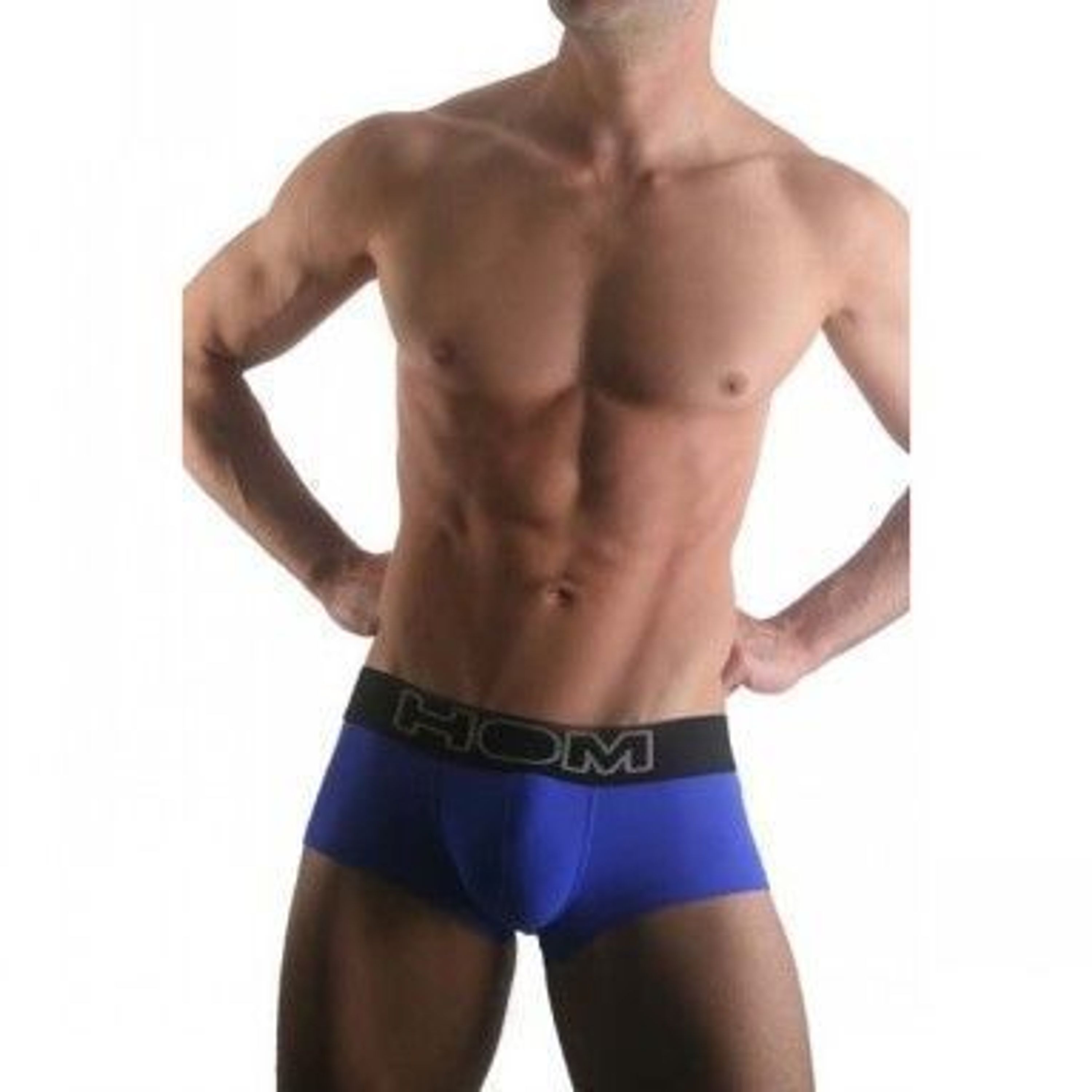  Мужские трусы боксеры  синие с черной резинкой HOM Sports Night Therapy  Trunk Blue фото 4