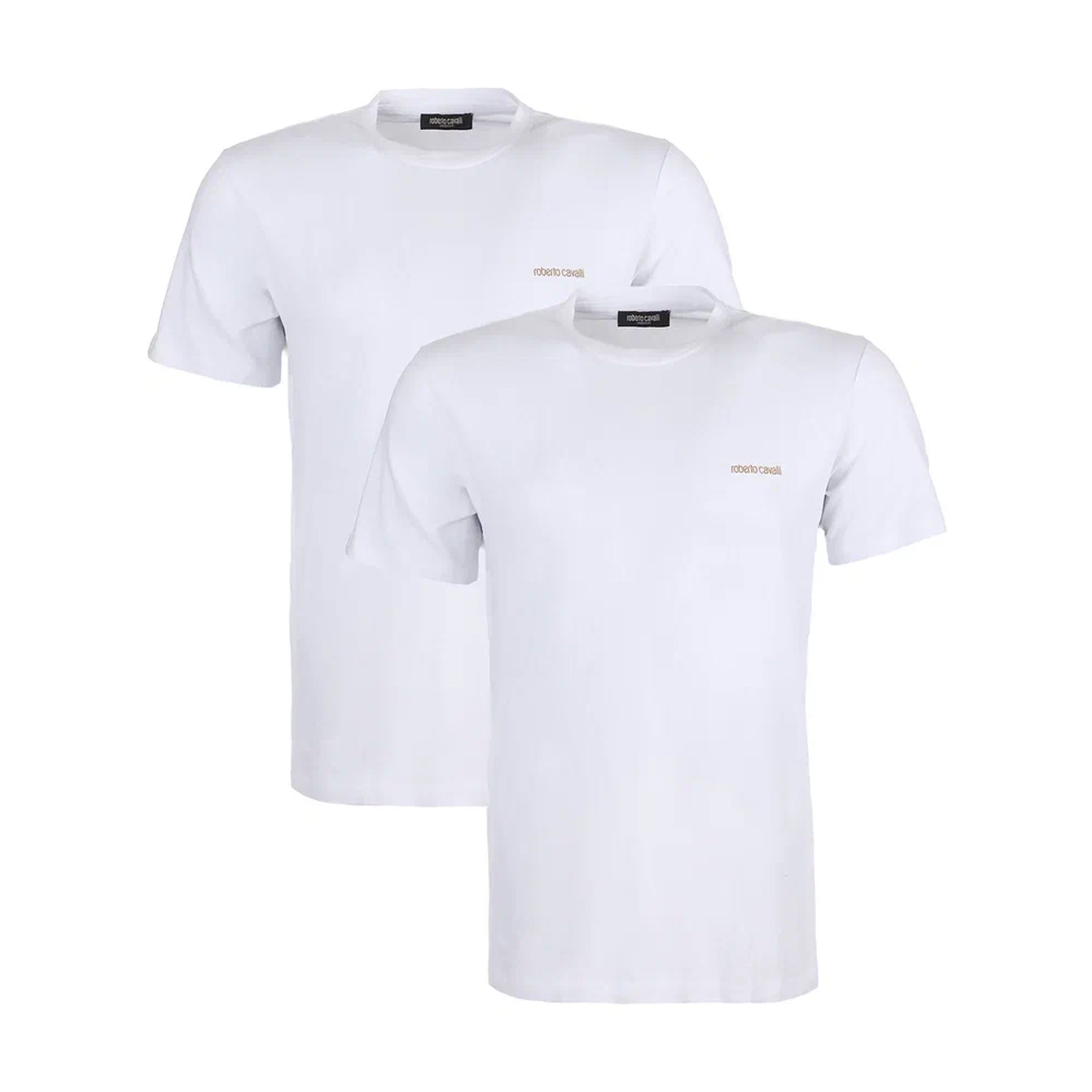 Набор мужских футболок 2в1 белые ROBERTO CAVALLI RC1UTS02BI фото 1