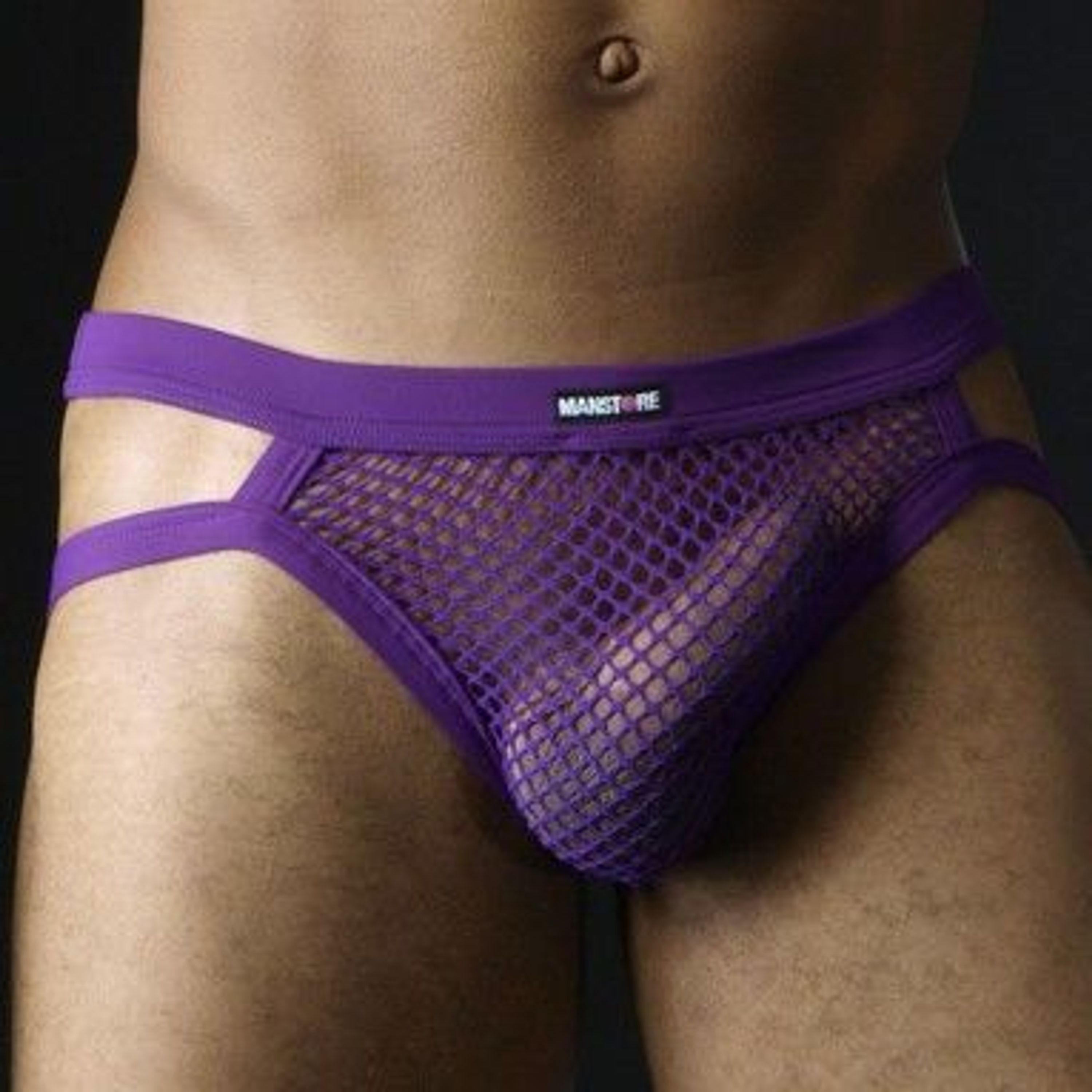  Мужские трусы джоки в сетку Manstore Micropro Plum Jock фото 2