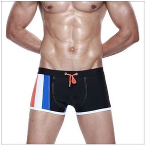 Фото Мужские плавки боксеры черные с синим Seobean Surf Swim Boxers