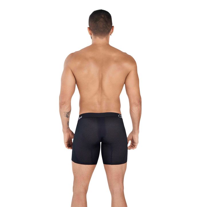 Мужские трусы боксеры удлиненные черные в сетку Clever TIME LONG BOXER 036611 фото 3