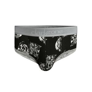 Фото Мужские трусы брифы черные с принтом DARKZONE DZN6125