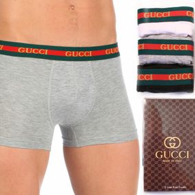 Фото Мужские трусы боксеры, набор 3 шт, Gucci