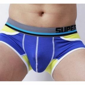 Фото Мужские трусы хипсы синие Superbody Modal Violet Yellow Hip Boxer