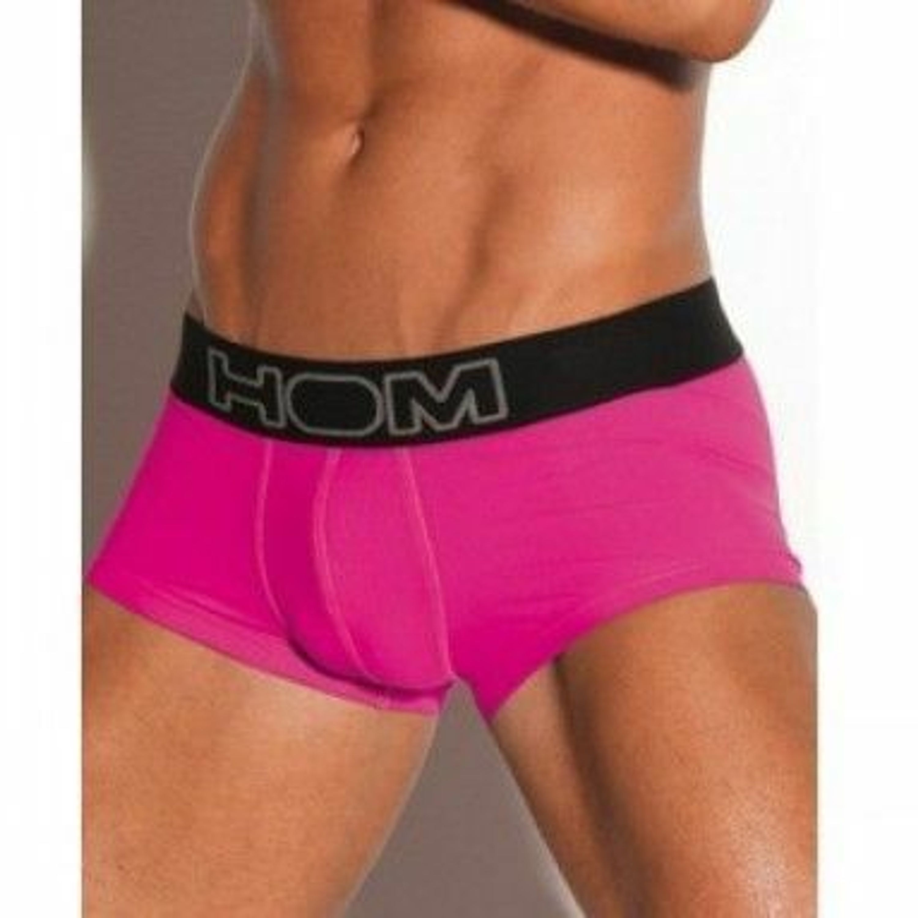 Мужские трусы хипсы розовые с черной резинкой HOM Night Therapy Trunk Pink фото 2