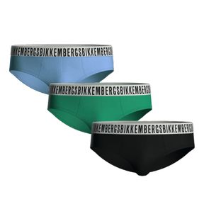 Фото Набор мужских трусов брифов 3в1 (черные, голубые, зеленые) Bikkembergs BKK61USP04TR