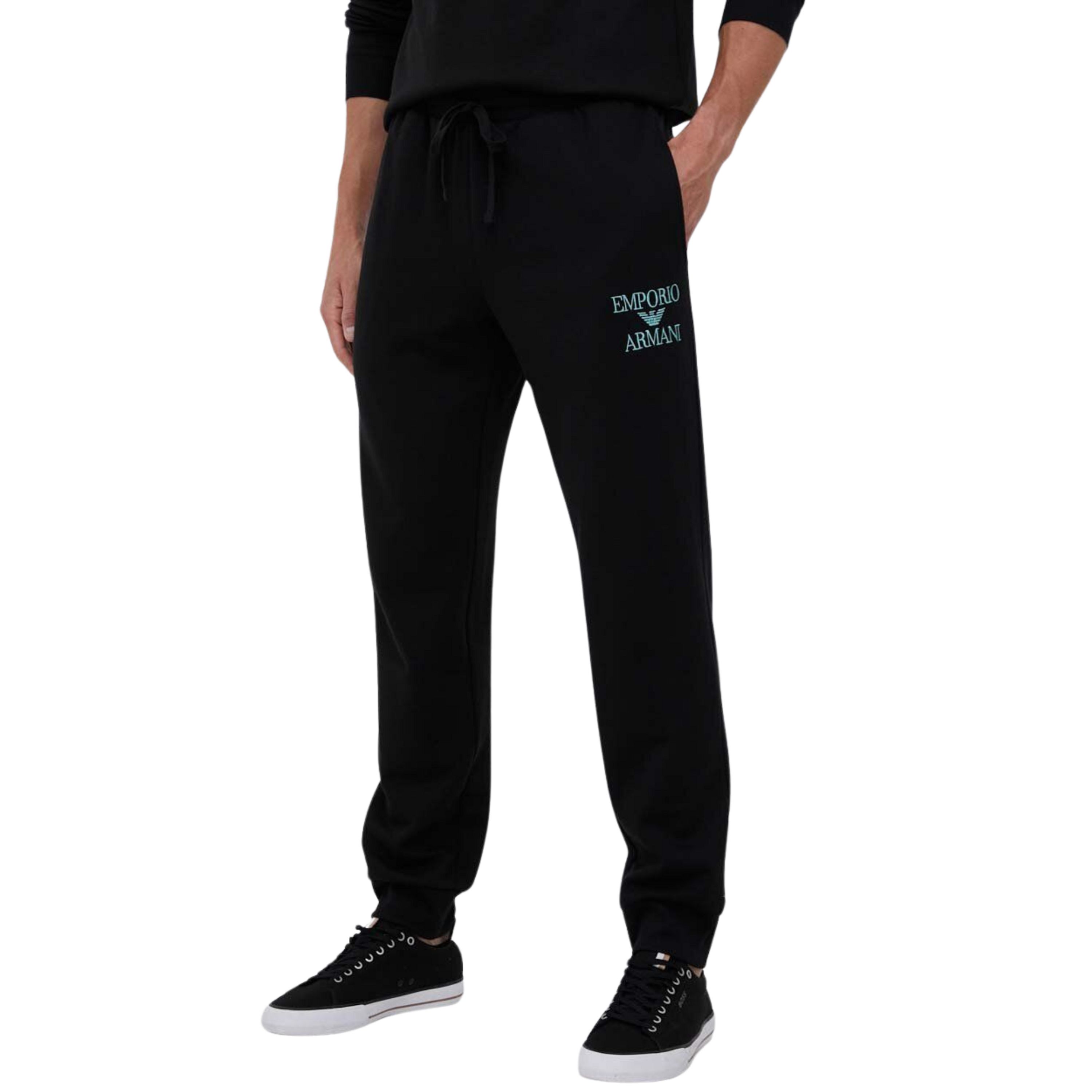 Мужской домашний костюм черный: толстовка и штаны Emporio Armani  111943_3F571 00020 фото 4