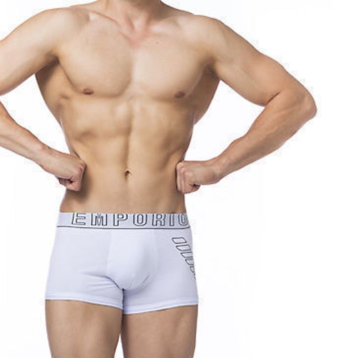 Мужские трусы боксеры белые  Emporio Armani Eagle White Boxer 