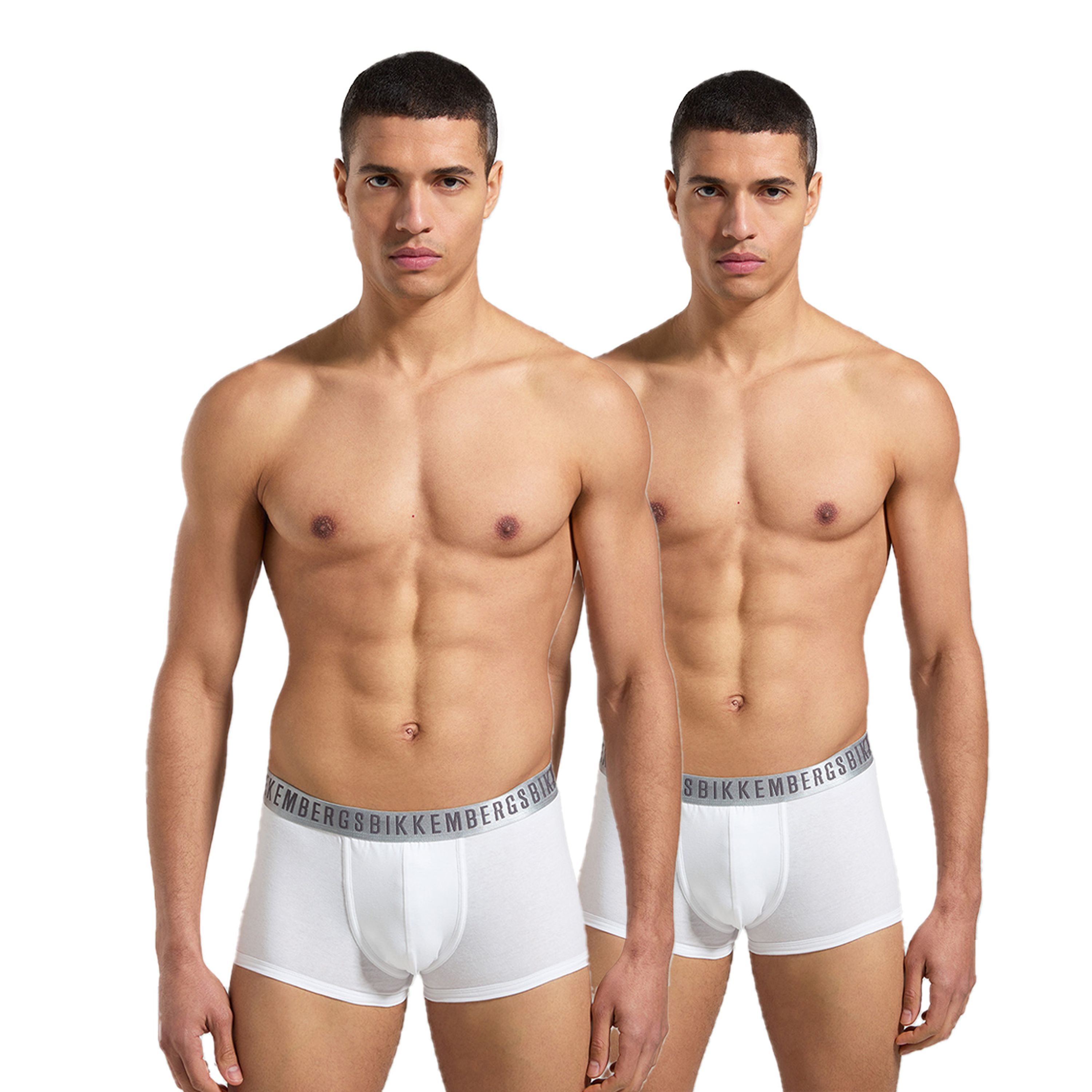 Мужские трусы боксеры белые набор 2в1 Bikkembergs SILVER BKK1UTR11BI фото 1