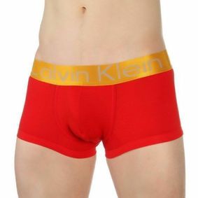 Фото Мужские трусы боксеры красные с золотистой резинкой Calvin Klein Boxer