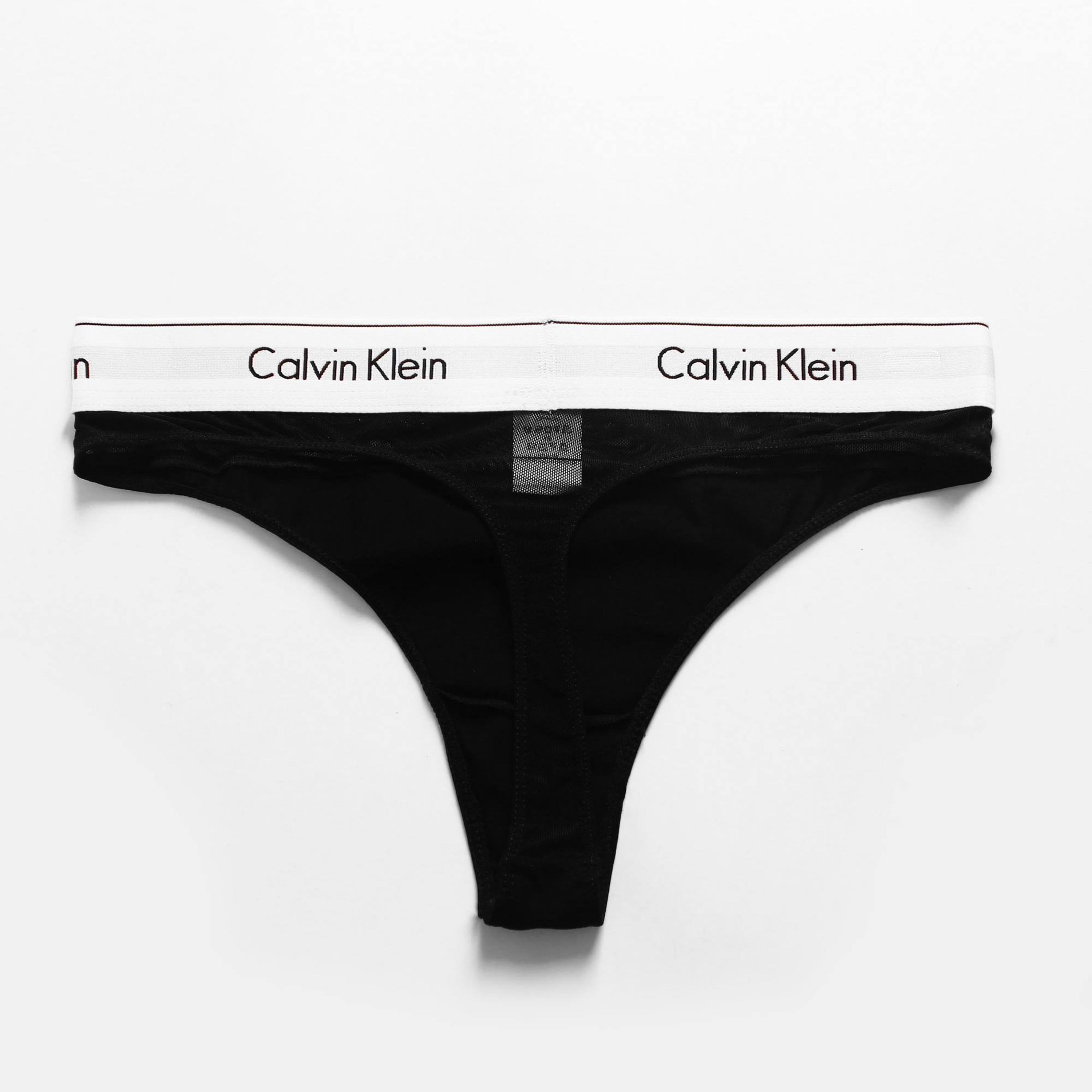 Женские трусы стринги черные в сетку Calvin Klein Women Modern Cotton фото 2