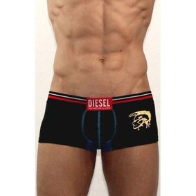 Фото Мужские трусы хипсы черные с синей вставкой Diesel Black